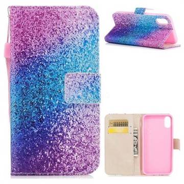 Rainbow Sand PU Leather Wallet Case for iPhone XS / X / 10 (5.8 inch)