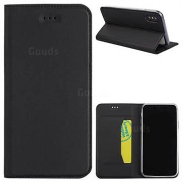 Ultra Slim Automatic Suction Leather Wallet Case for iPhone XS / X / 10 (5.8 inch) - Black