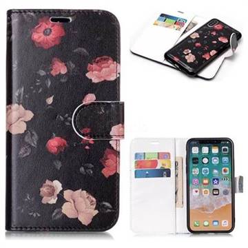 Safflower Detachable Smooth PU Leather Wallet Case for iPhone XS / X / 10 (5.8 inch)