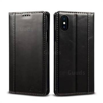 Suteni Luxury Classic Genuine Leather Phone Case for iPhone XS / X / 10 (5.8 inch) - Black