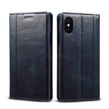 Suteni Luxury Classic Genuine Leather Phone Case for iPhone XS / X / 10 (5.8 inch) - Blue