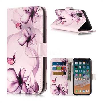 Dream Lotus Flower PU Leather Wallet Phone Case for iPhone XS / X / 10 (5.8 inch)