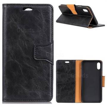 MURREN Luxury Crazy Horse PU Leather Wallet Phone Case for iPhone XS / X / 10 (5.8 inch) - Black