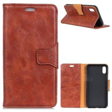 MURREN Luxury Crazy Horse PU Leather Wallet Phone Case for iPhone XS / X / 10 (5.8 inch) - Brown