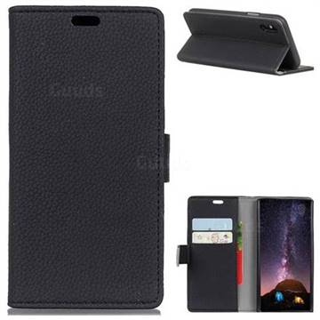 MURREN Litchi Pattern Leather Wallet Phone Case for iPhone XS / X / 10 (5.8 inch) - Black