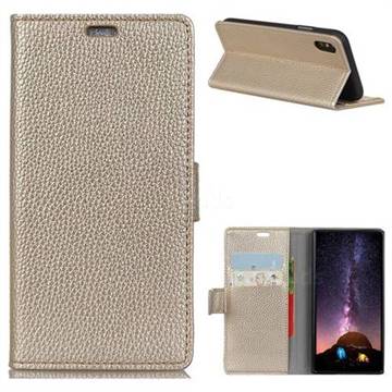 MURREN Litchi Pattern Leather Wallet Phone Case for iPhone XS / X / 10 (5.8 inch) - Golden