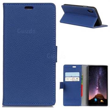 MURREN Litchi Pattern Leather Wallet Phone Case for iPhone XS / X / 10 (5.8 inch) - Blue