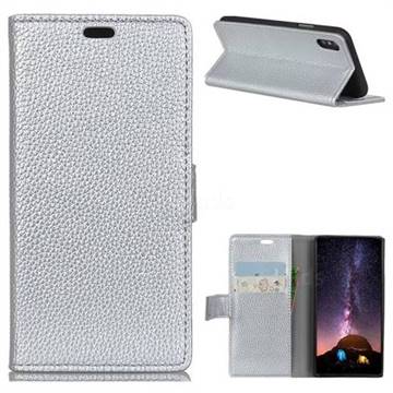 MURREN Litchi Pattern Leather Wallet Phone Case for iPhone XS / X / 10 (5.8 inch) - Silver