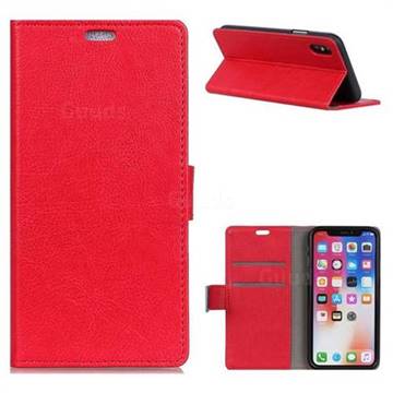 MURREN Iron Buckle Crazy Horse Leather Wallet Phone Cover for iPhone XS / X / 10 (5.8 inch) - Red