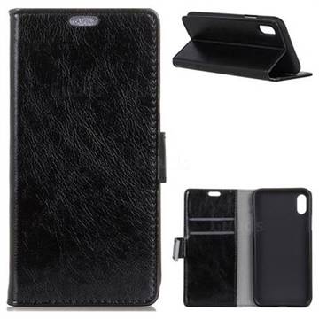 MURREN Napa Pattern Leather Wallet Phone Case for iPhone XS / X / 10 (5.8 inch) - Black