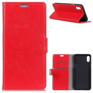 MURREN Napa Pattern Leather Wallet Phone Case for iPhone XS / X / 10 (5.8 inch) - Red