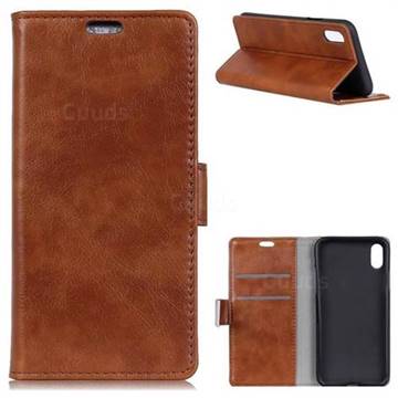 MURREN Napa Pattern Leather Wallet Phone Case for iPhone XS / X / 10 (5.8 inch) - Brown