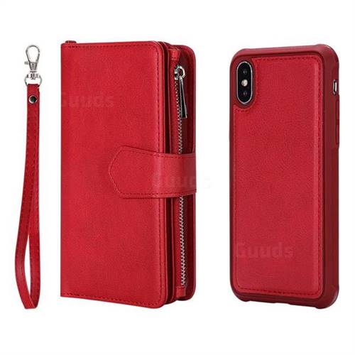 Retro Luxury Multifunction Zipper Leather Phone Wallet for iPhone XS ...