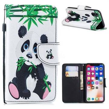 Panda PU Leather Wallet Phone Case for iPhone XS / iPhone X(5.8 inch)