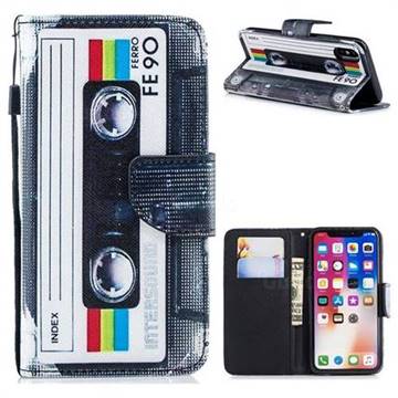 Tape PU Leather Wallet Phone Case for iPhone XS / iPhone X(5.8 inch)