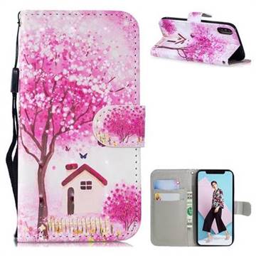 Tree House 3D Painted Leather Wallet Phone Case for iPhone XS / iPhone X(5.8 inch)