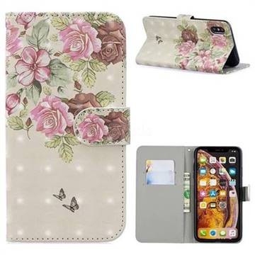 Beauty Rose 3D Painted Leather Phone Wallet Case for iPhone XS / iPhone X(5.8 inch)
