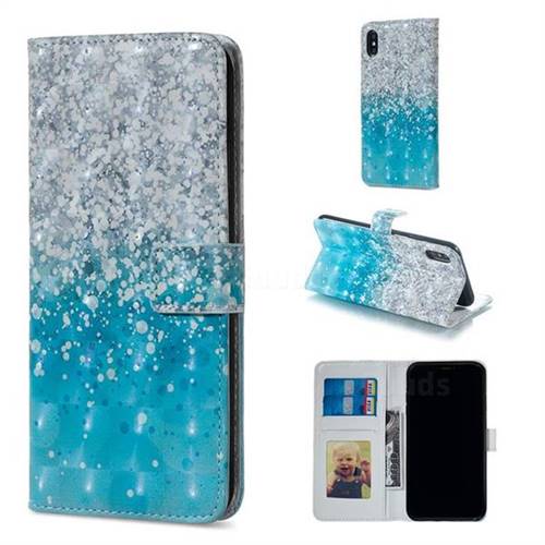 Sea Sand 3D Painted Leather Phone Wallet Case for iPhone XS / iPhone X(5.8 inch)