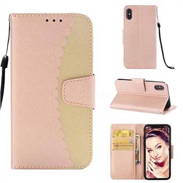 Lace Stitching Mobile Phone Case for iPhone XS / iPhone X(5.8 inch) - Golden
