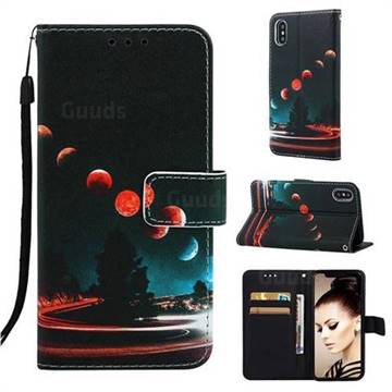 Wandering Earth Matte Leather Wallet Phone Case for iPhone XS / iPhone X(5.8 inch)