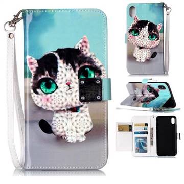 Cute Cat 3D Shiny Dazzle Smooth PU Leather Wallet Case for iPhone XS / iPhone X(5.8 inch)