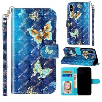 Rankine Butterfly 3D Leather Phone Holster Wallet Case for iPhone XS / iPhone X(5.8 inch)