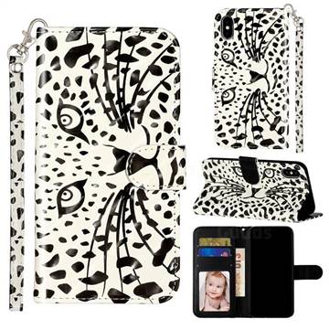 Leopard Panther 3D Leather Phone Holster Wallet Case for iPhone XS / iPhone X(5.8 inch)