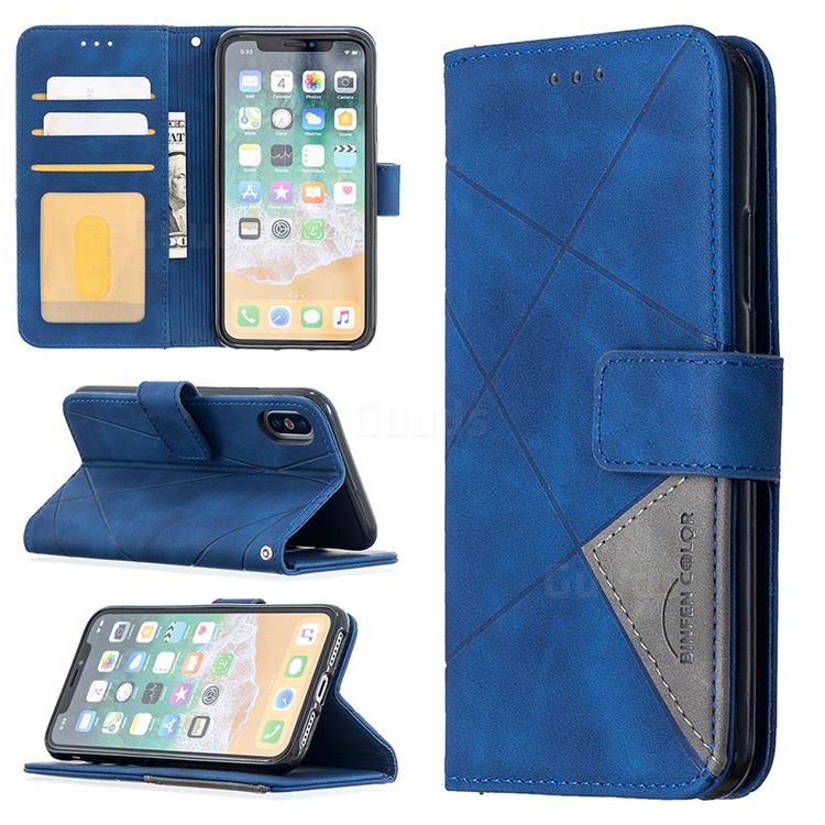 Binfen Color BF05 Prismatic Slim Wallet Flip Cover for iPhone XS / iPhone X(5.8 inch) - Blue