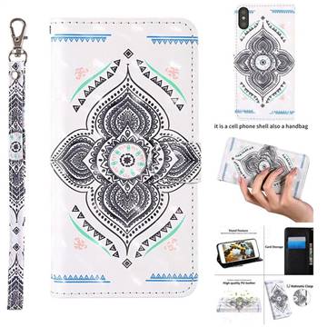 Mandala Totem 3D Painted Leather Wallet Case for iPhone XS / iPhone X(5.8 inch)