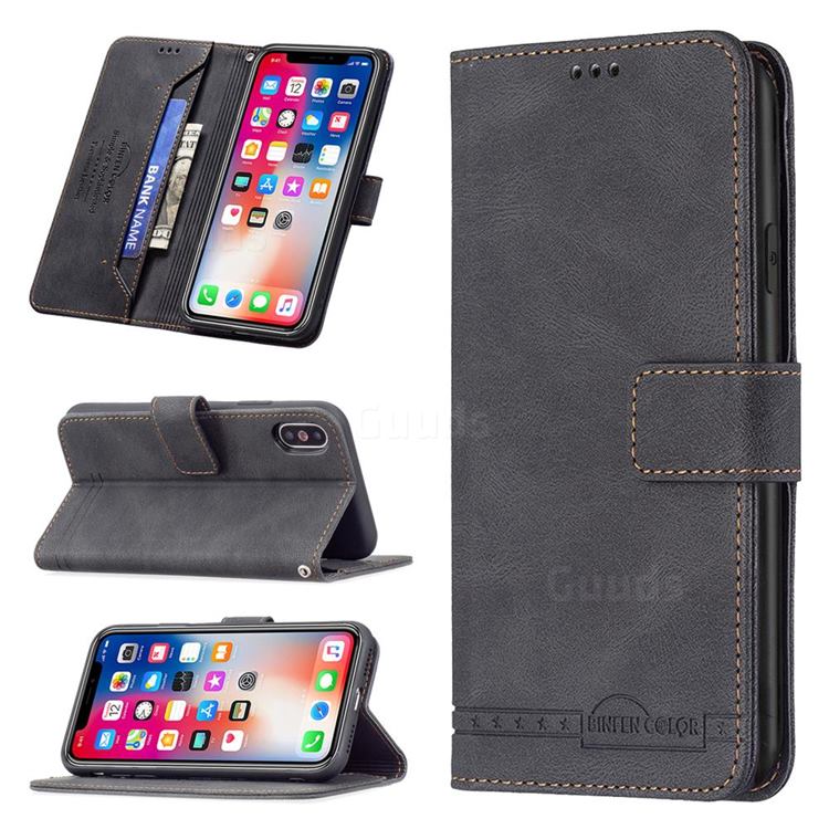 Binfen Color RFID Blocking Leather Wallet Case for iPhone XS / iPhone X(5.8 inch) - Black