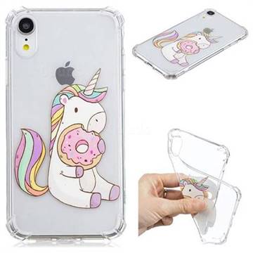 Donut Unicorn Anti-fall Clear Varnish Soft TPU Back Cover for iPhone Xr (6.1 inch)