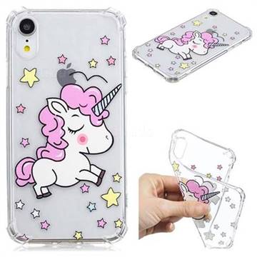 Star Unicorn Anti-fall Clear Varnish Soft TPU Back Cover for iPhone Xr (6.1 inch)