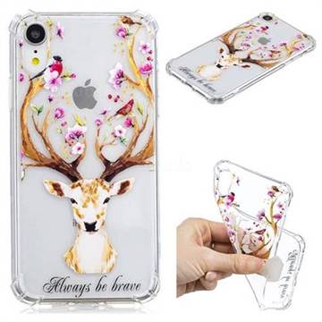 Always be Brave Anti-fall Clear Varnish Soft TPU Back Cover for iPhone Xr (6.1 inch)