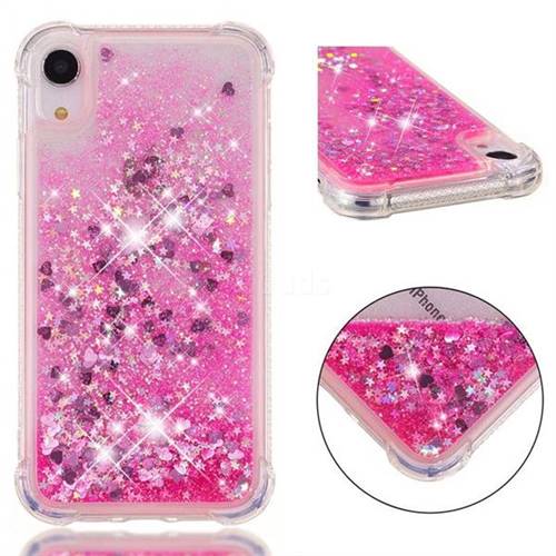 Dynamic Liquid Glitter Sand Quicksand TPU Case for iPhone Xr (6.1 inch) - Pink Love Heart
