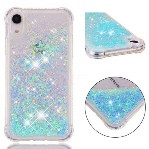 Dynamic Liquid Glitter Sand Quicksand TPU Case for iPhone Xr (6.1 inch) - Silver Blue Star
