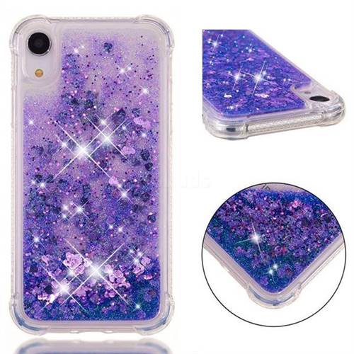 Dynamic Liquid Glitter Sand Quicksand Star TPU Case for iPhone Xr (6.1 inch) - Purple