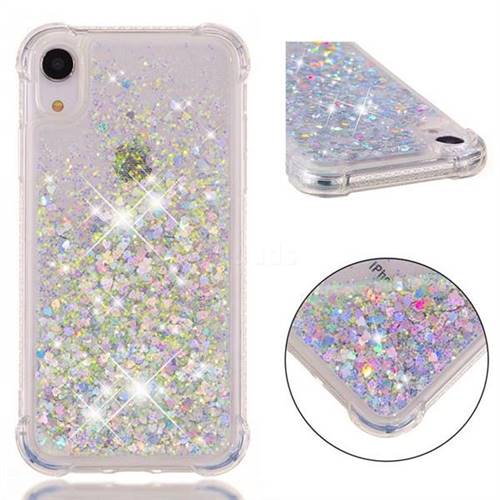 Dynamic Liquid Glitter Sand Quicksand Star TPU Case for iPhone Xr (6.1 inch) - Silver