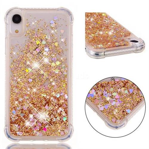 Dynamic Liquid Glitter Sand Quicksand Star TPU Case for iPhone Xr (6.1 inch) - Diamond Gold