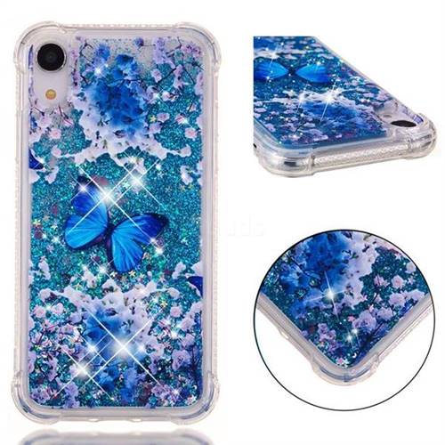Flower Butterfly Dynamic Liquid Glitter Sand Quicksand Star TPU Case for iPhone Xr (6.1 inch)