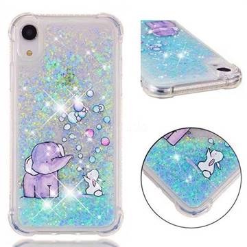 Bubble Jumbo Rabbit Dynamic Liquid Glitter Sand Quicksand Star TPU Case for iPhone Xr (6.1 inch)