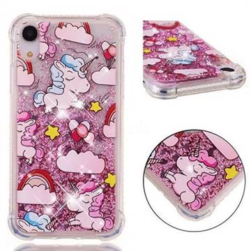 Angel Pony Dynamic Liquid Glitter Sand Quicksand Star TPU Case for iPhone Xr (6.1 inch)