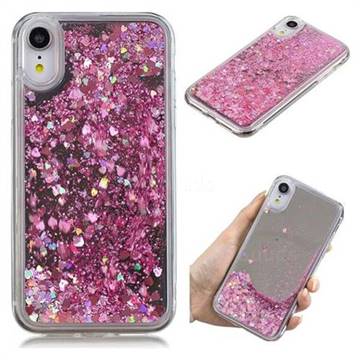 Glitter Sand Mirror Quicksand Dynamic Liquid Star TPU Case for iPhone Xr (6.1 inch) - Cherry Pink
