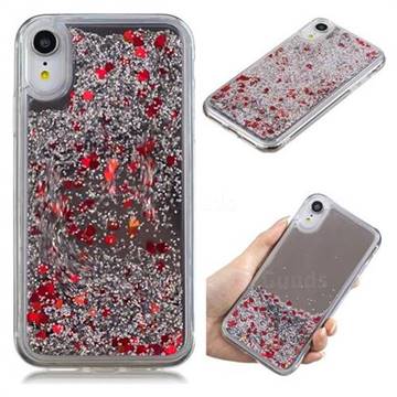 Glitter Sand Mirror Quicksand Dynamic Liquid Star TPU Case for iPhone Xr (6.1 inch) - Red