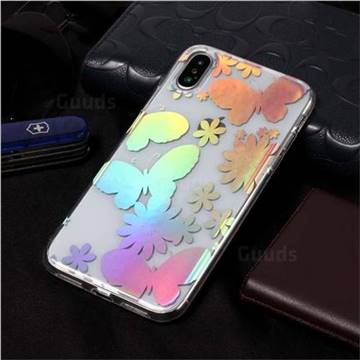 Pansy Pattern Bright Color Laser Soft TPU Case for iPhone Xr (6.1 inch)