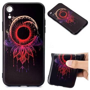 Sun Chimes 3D Embossed Relief Black TPU Back Cover for iPhone Xr (6.1 inch)