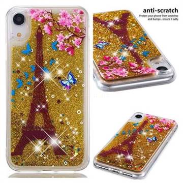 Golden Tower Dynamic Liquid Glitter Quicksand Soft TPU Case for iPhone Xr (6.1 inch)