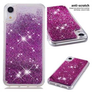 Dynamic Liquid Glitter Quicksand Sequins TPU Phone Case for iPhone Xr (6.1 inch) - Purple