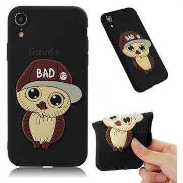 Bad Boy Owl Soft 3D Silicone Case for iPhone Xr (6.1 inch) - Black