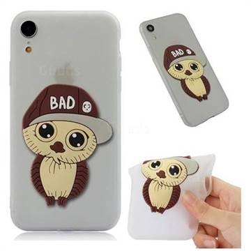 Bad Boy Owl Soft 3D Silicone Case for iPhone Xr (6.1 inch) - Translucent White