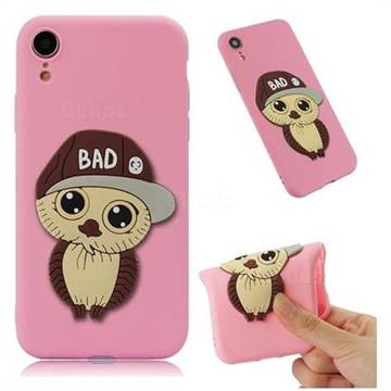 Bad Boy Owl Soft 3D Silicone Case for iPhone Xr (6.1 inch) - Pink